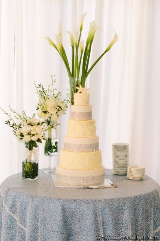 Cake Table With Starfish Key Colony Inn Wedding Reception